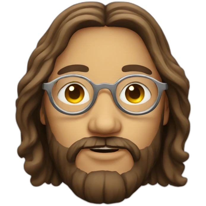 Jesus with round eye glasses emoji