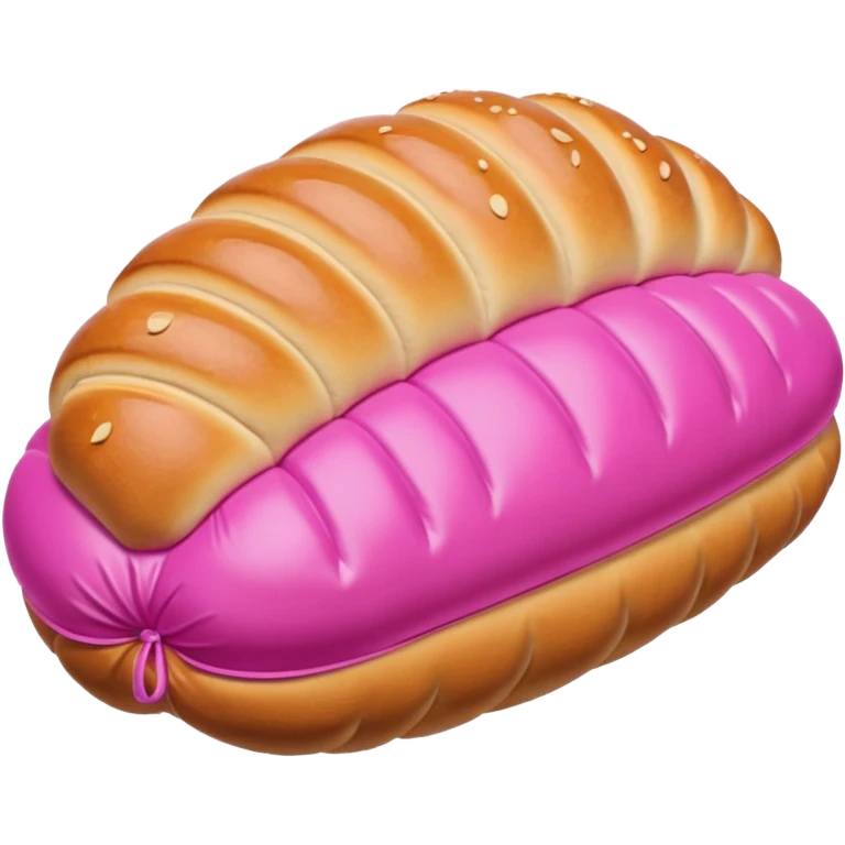 Pink concha bread inflatable sculpture  emoji