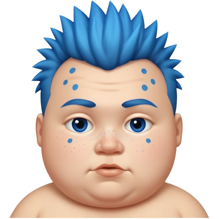 fat kid blue mohawk emoji