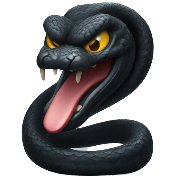 Black angry snake statue emoji