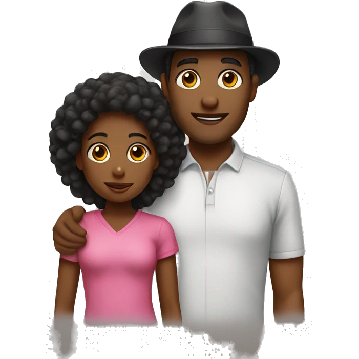 black girl with hat and dad emoji