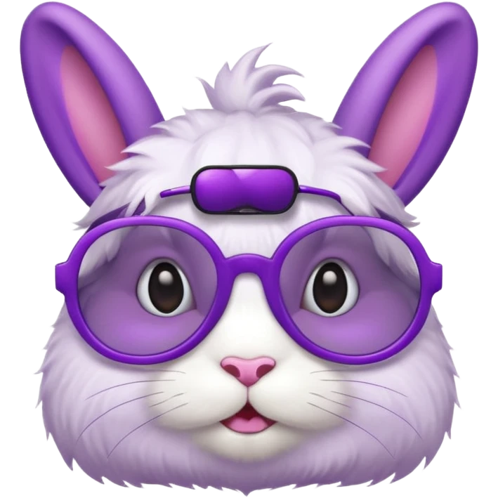 Bunny look like eggplant head wear withe glasses emoji