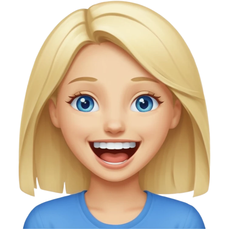 blue eyes blonde girl LAUGHING LOUDLY GIF emoji