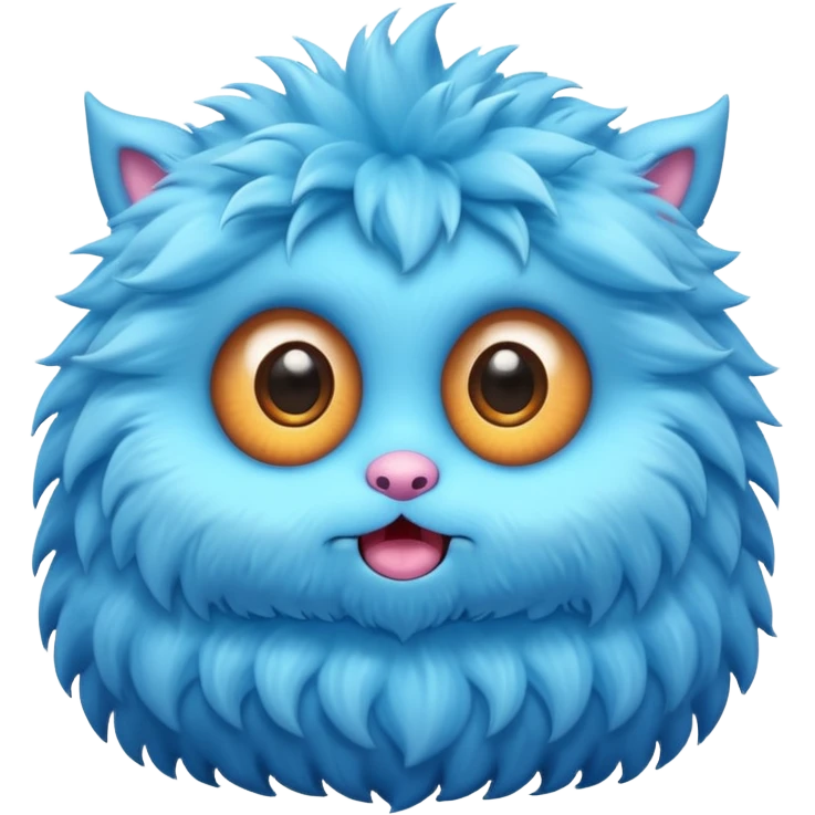 A cute fluffy monster with big sparkling eyes emoji