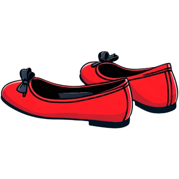 elegant cherry red ballet flats with bow emoji