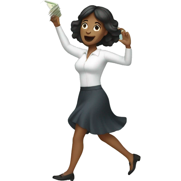 A woman throwing money emoji