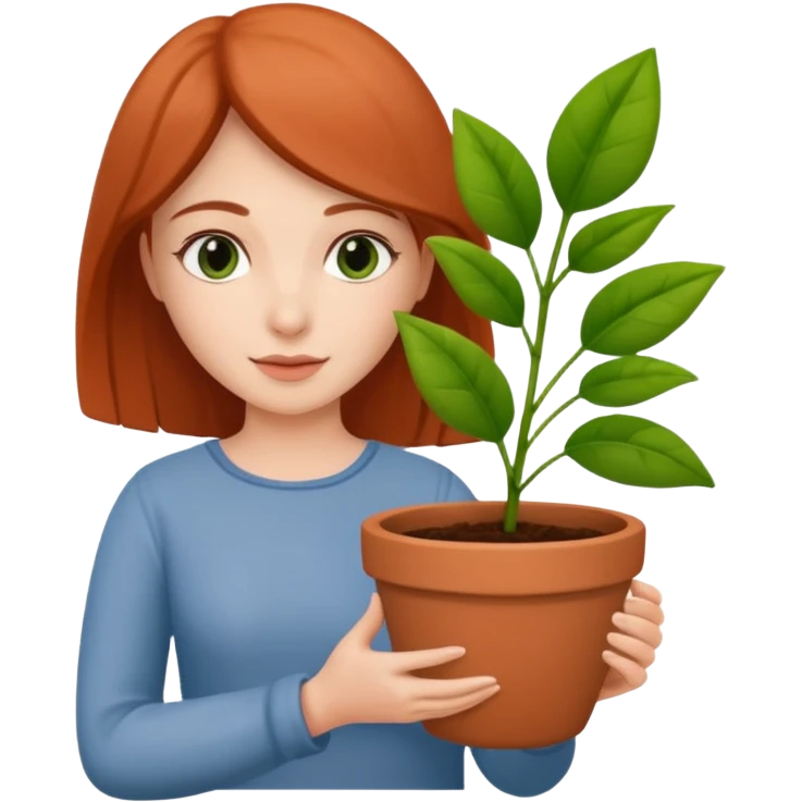 woman holding a flower pot emoji