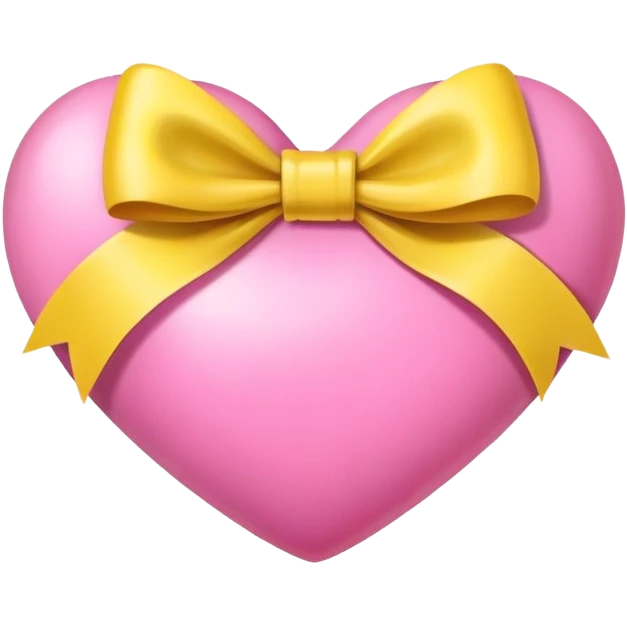 Pink heart with yellow bow emoji