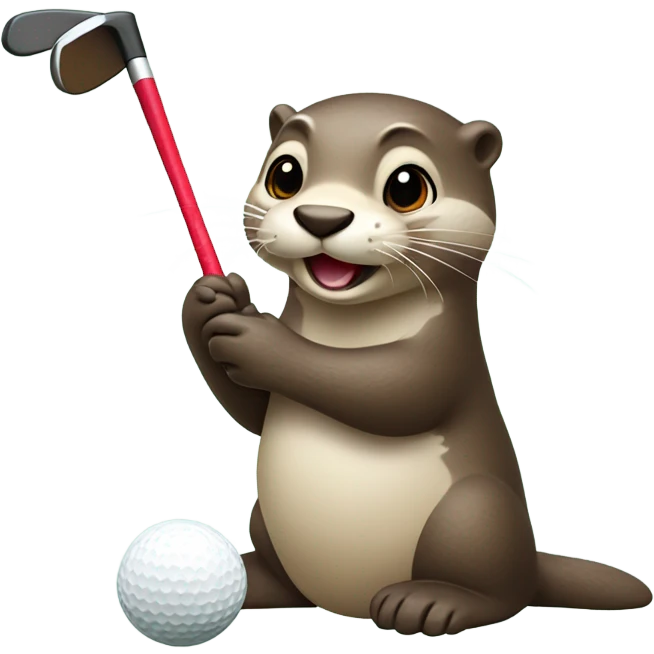 Otter playing golf emoji
