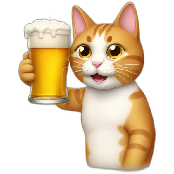 Beer drinking cat emoji