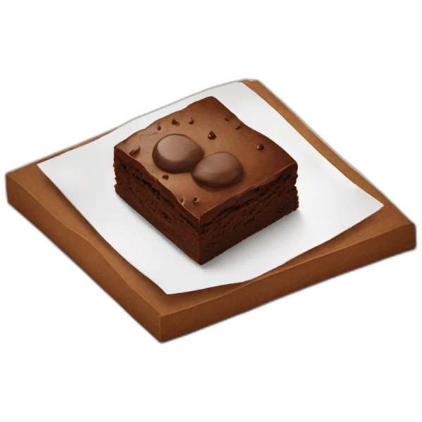 Brownie on a table emoji