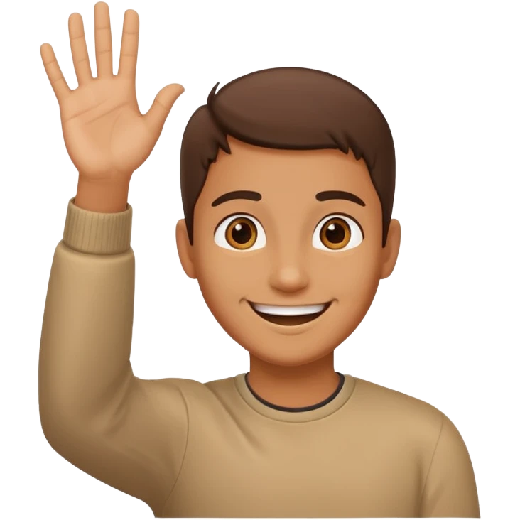 saying hello avatar up hand emoji