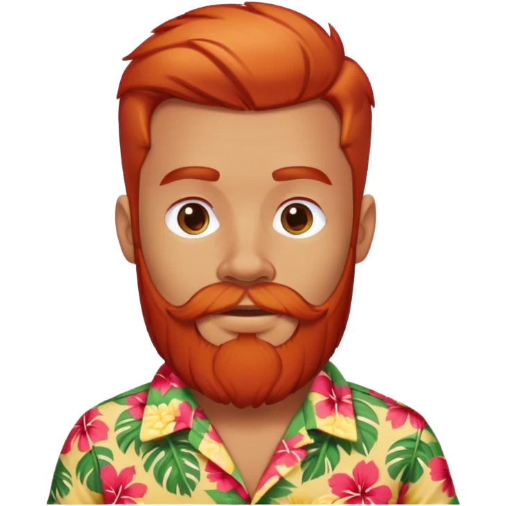 a man in a Hawaiian shirt, blond, about 45 with a red beard.  emoji