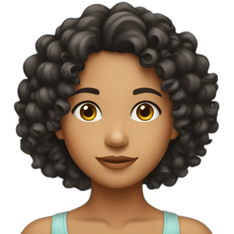 pretty latin curly girl emoji