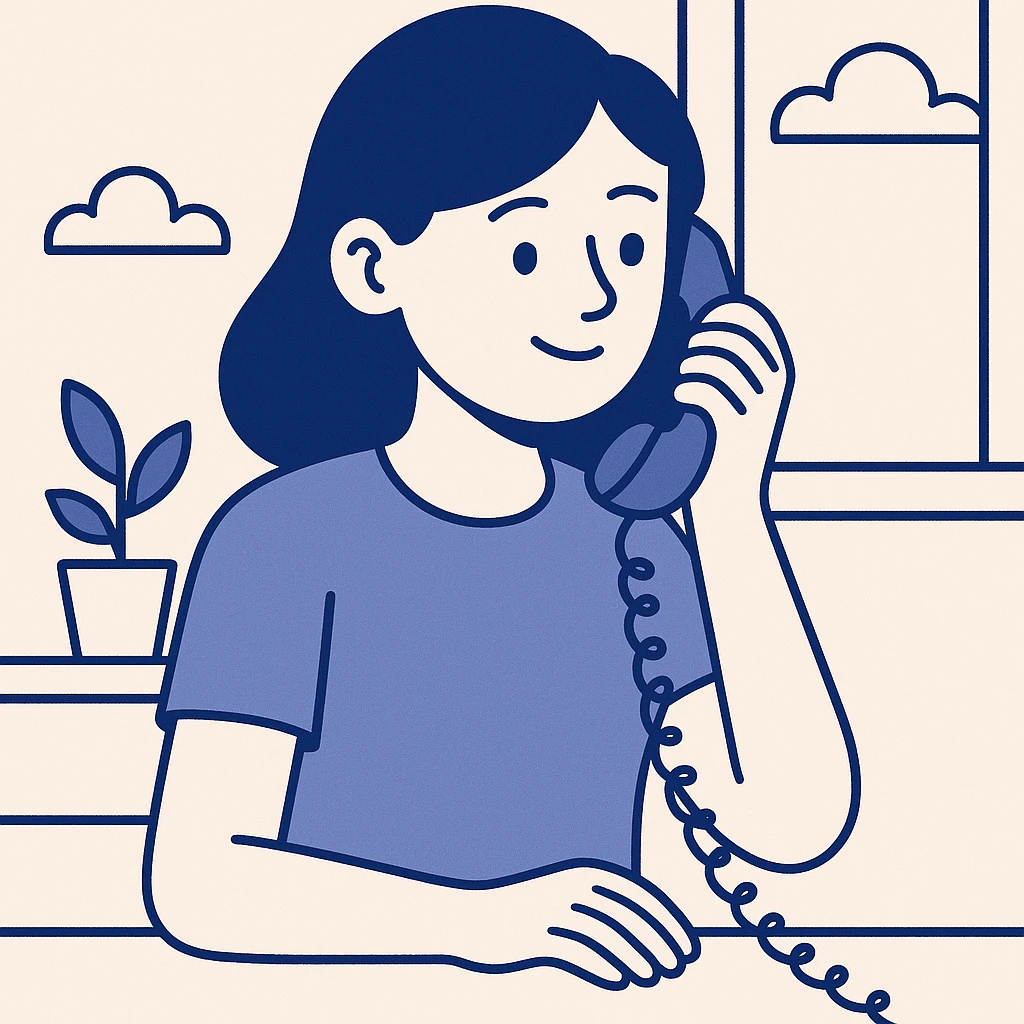 girl talking on telephone in her room emoji