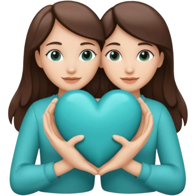 hugging teal heart emoji