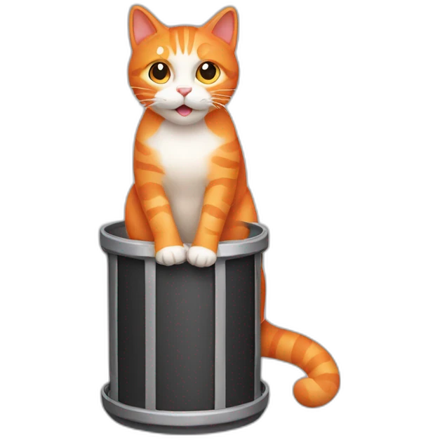 Orange cat with a Cylinder emoji