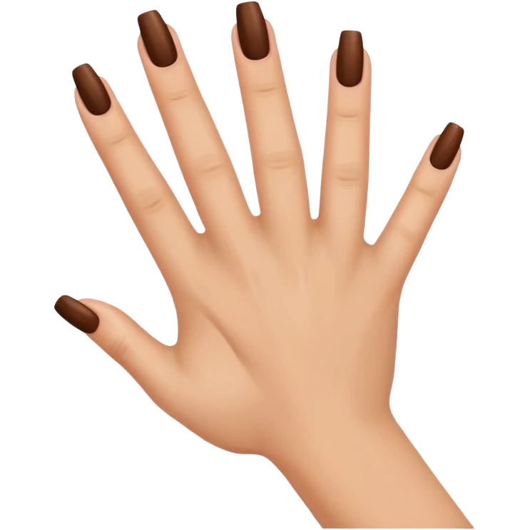 brown nails on a hand emoji