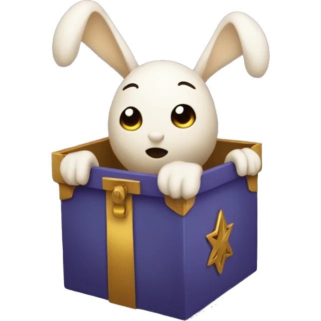 Rabitt looking out of magic disapperance box emoji