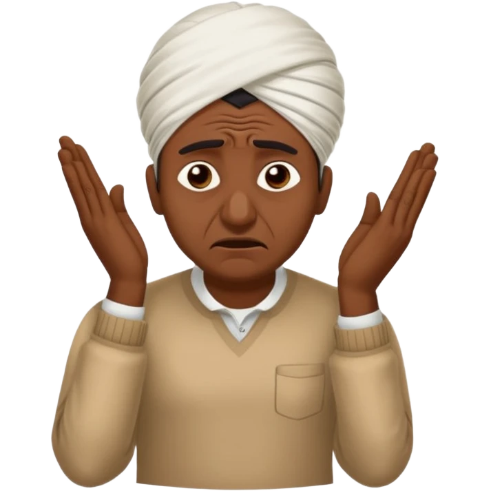 A caricature-style sticker of an Indian man facepalming with frustration but still looking humorous. Add text: ‘Seriously??’ emoji
