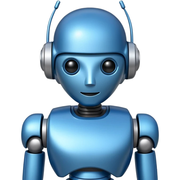 blue artificial intelligence robot emoji