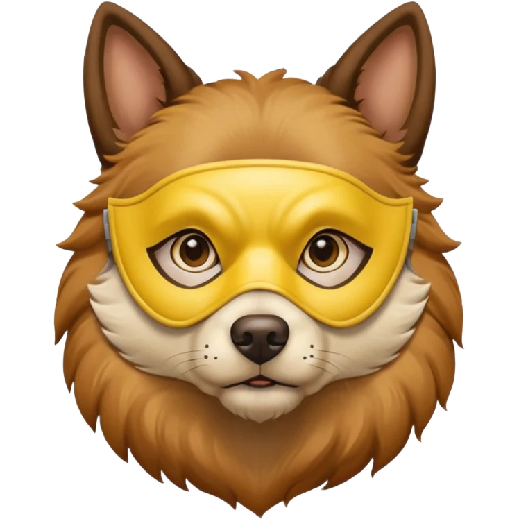 a dog with yellow mask emoji
