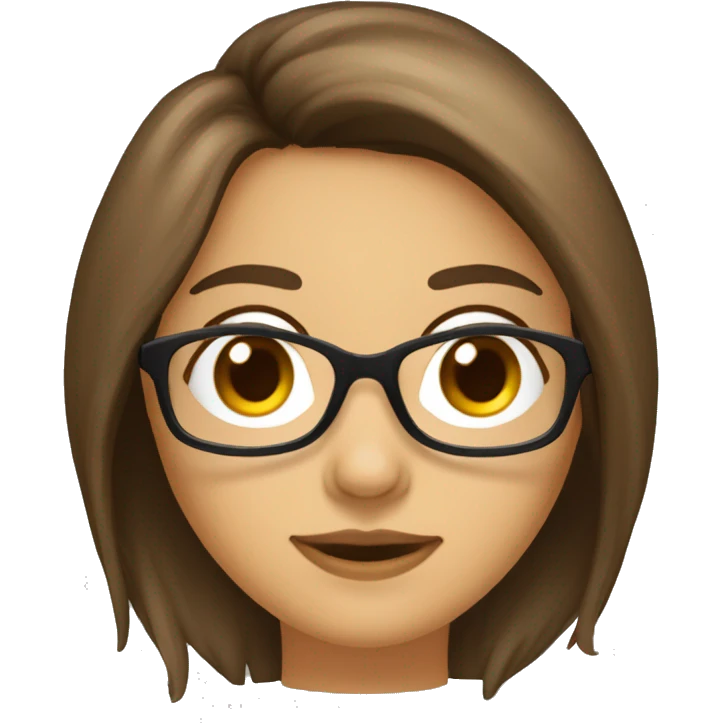 femme brune lunettes qui fait du barebow, cheveux mi long, brun, yeux un peu en amande emoji