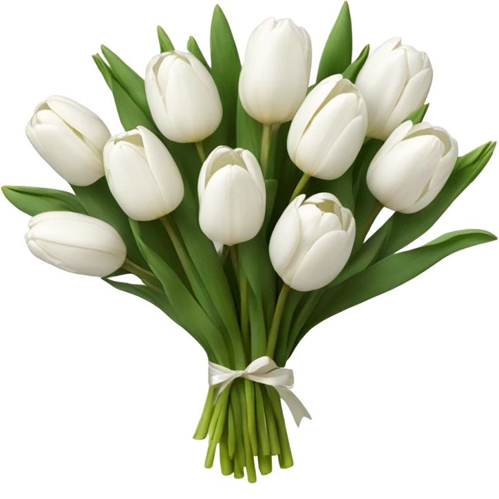 White tulip bouquet  emoji