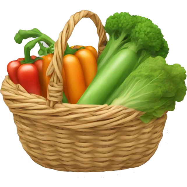 Basket with vegetables  emoji