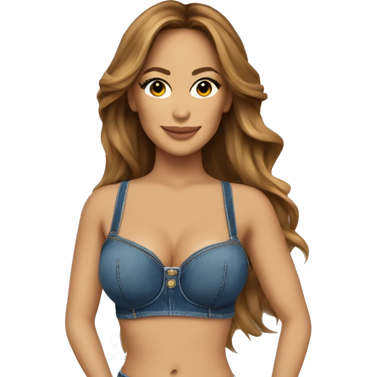 jennifer lopez with bra and jeans emoji