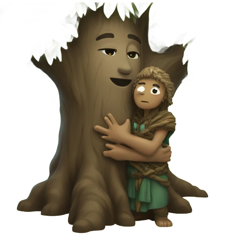 Druid hugging a tree emoji
