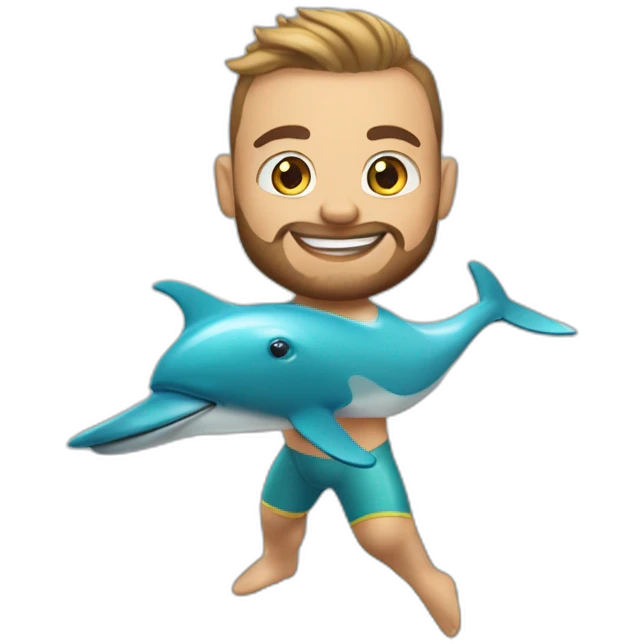 Chris bumstead as a dolphin emoji