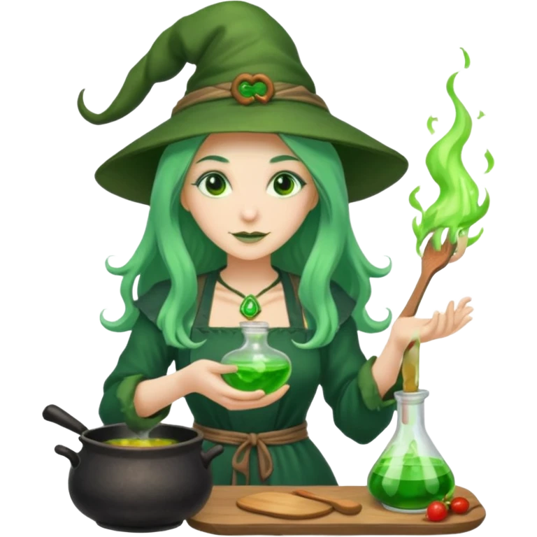 green witch cooking potion emoji