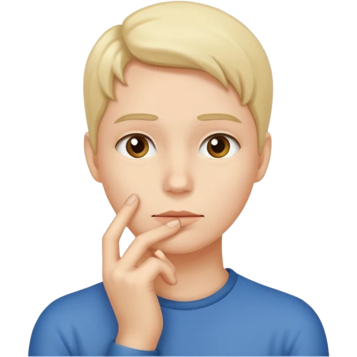 Persona indecisa tocándose la barbilla. emoji