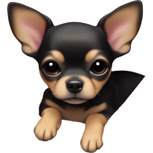 black & tan chihuahua puppy sleeping with a pink blanket  emoji