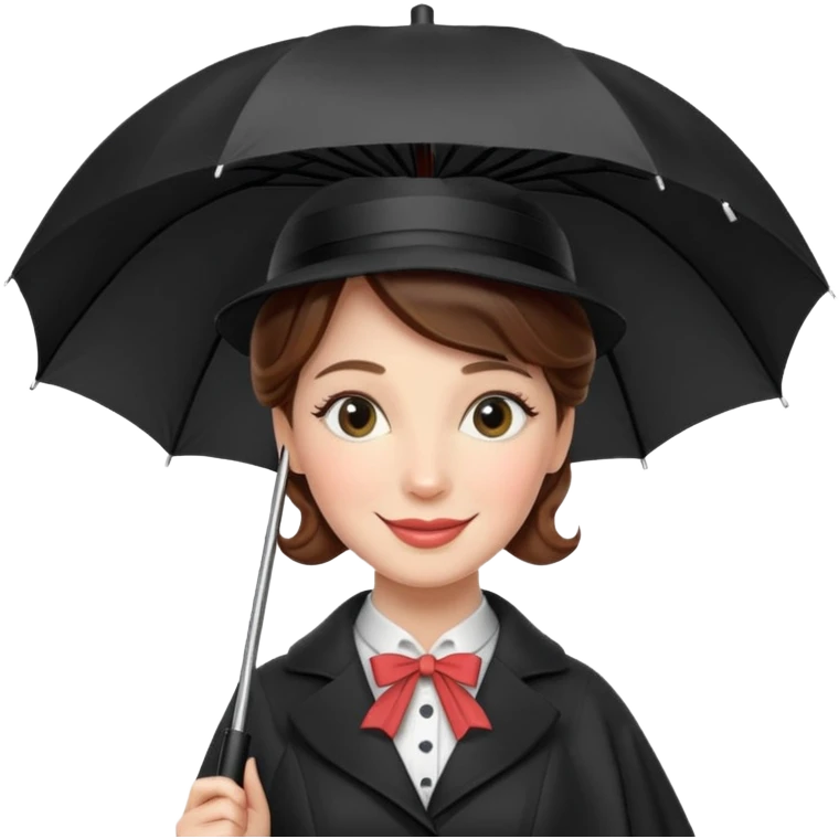 Mary Poppins with an umbrella emoji