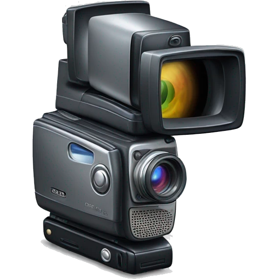 compact 1990s hard disk camcorder with flip out tilting screen emoji