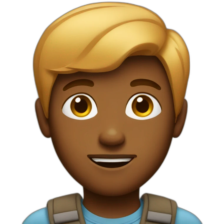 A brown boy with big hip emoji