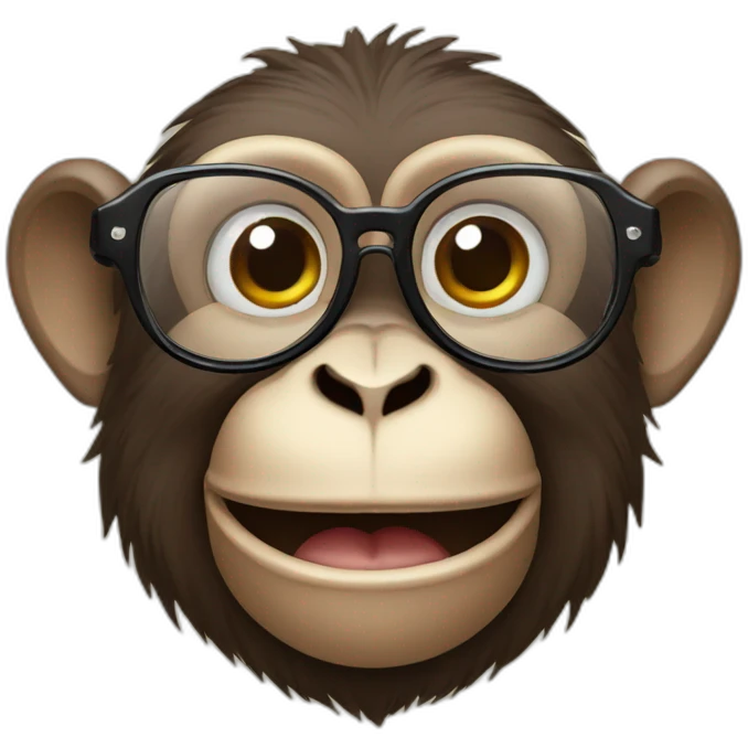Monkey with glass emoji