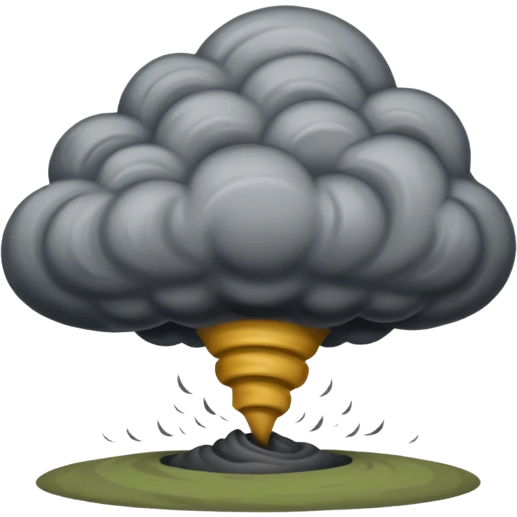 A thick dark funnel cloud sweeping across open plains. emoji