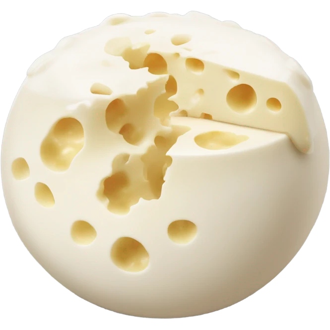 Gooey white cheese ball emoji