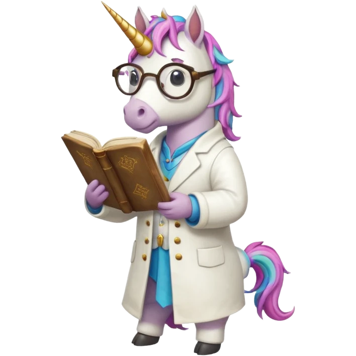 Unicorns read book
A full body of scholar unicorn wearing round glasses, reading a thick ancient tome.












 emoji