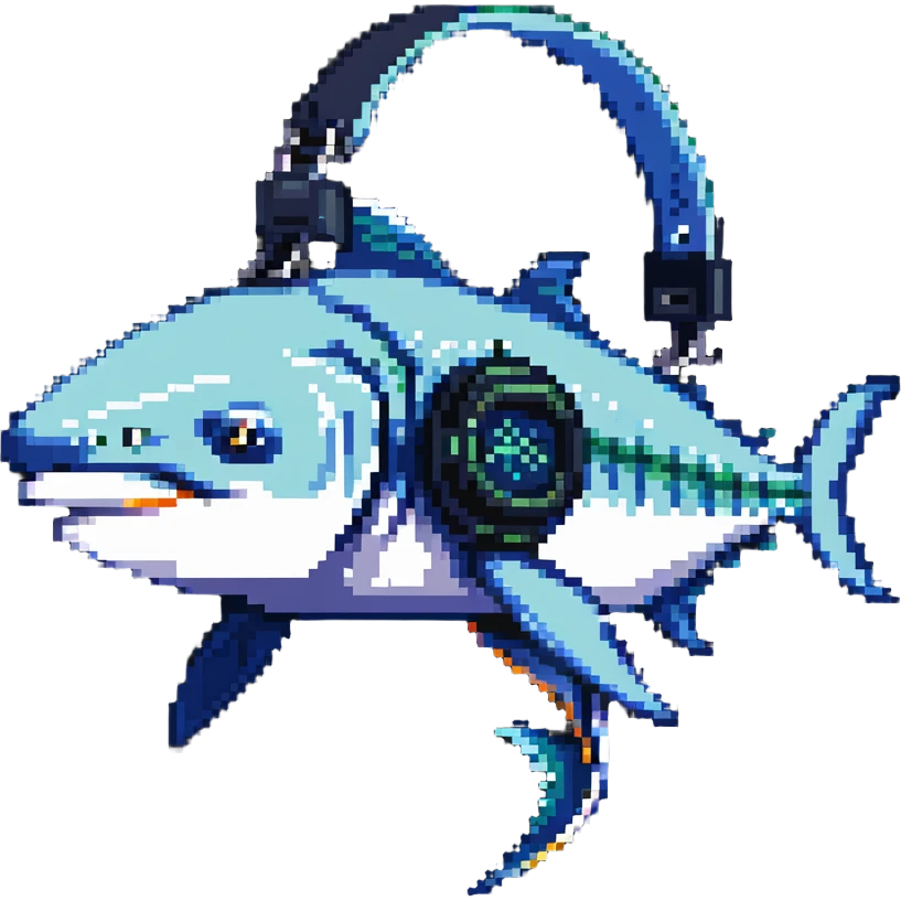 remora fish with a headset, IT support theme emoji