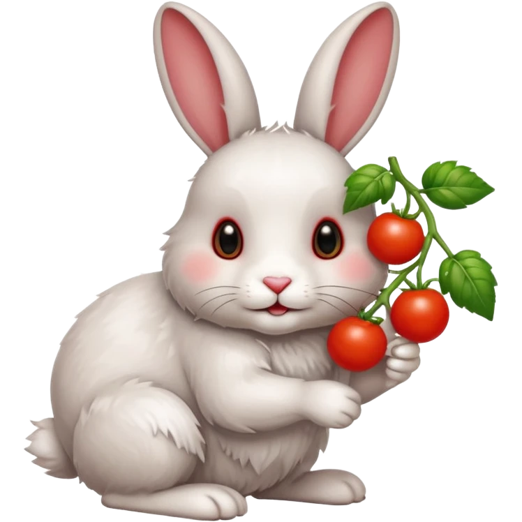 rabbit with cherry tomatoes  emoji