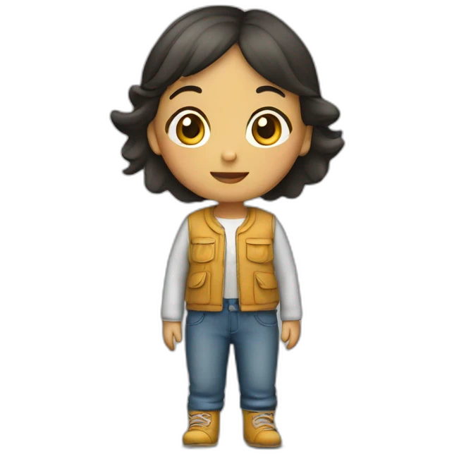 NIÑA CON OVEROL emoji