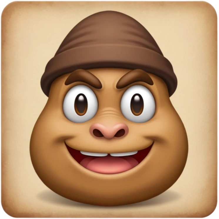 Ken Carson as a Goomba, with a mischievous expression, i-emoji style emoji