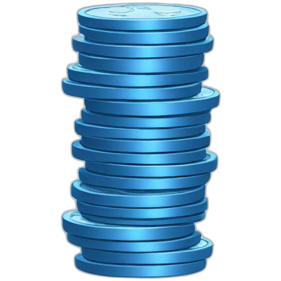 stack of blue coins emoji