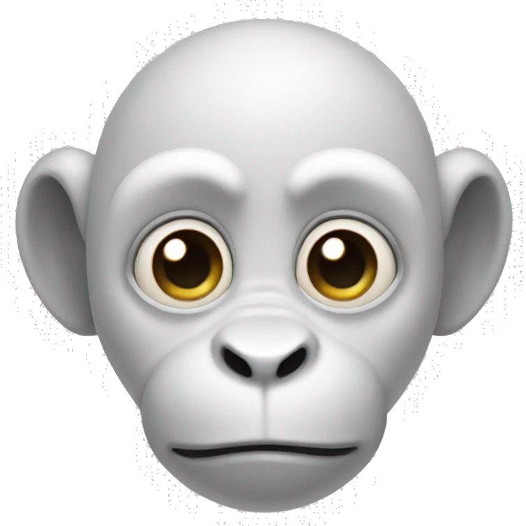 White monkey with piercing grey eyes. emoji