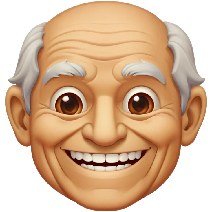 An old man with big teeth smiling emoji