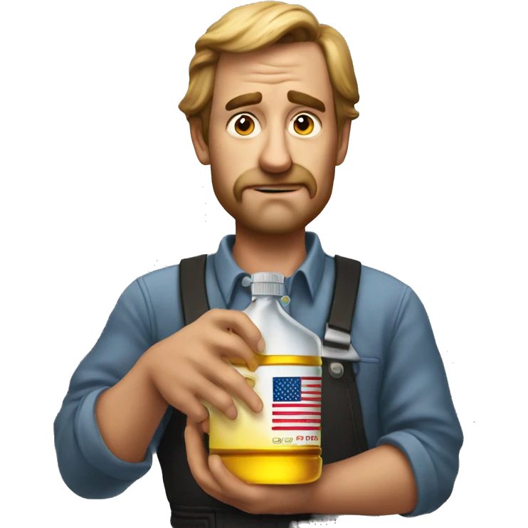 American holding oil photorealistic serious emoji